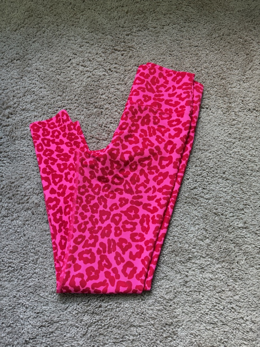 Beach Riot Neon Pink Leopard Kids Leggings